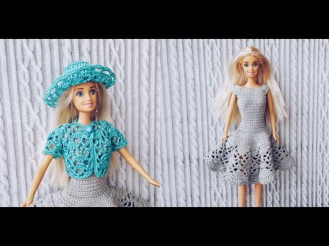 Видео: Комплект для куклы Барби крючком. Часть 1. Шляпа (Set for Barbie crochet doll. Part 1. Hat)