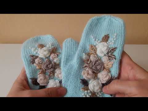Видео: Варежки с вышивкой . Как я зарабатываю на Ярмарке Мастеров .