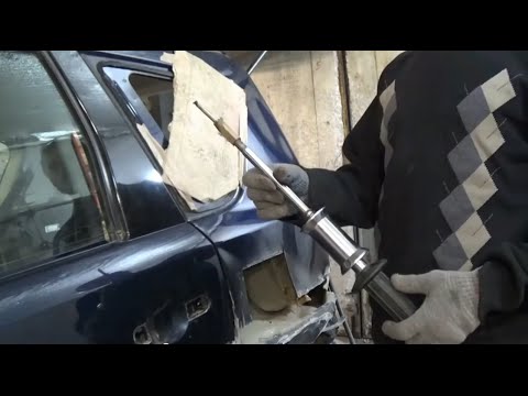 Видео: Кузовной ремонт.как вытянуть вмятину на автомобиле.