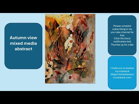 Видео: Осенняя красочная абстракция в смешанной технике
