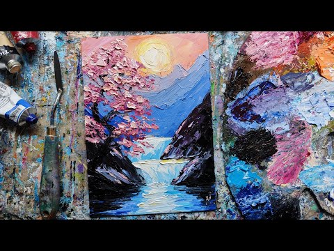 Видео: САКУРА В ГОРАХ 🌸🌄мастихином ИМПАСТО