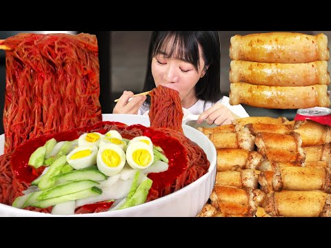 Видео: Острая холодная лапша большого размера (рамен) и 2 кг Дэчан МукбангㅣЕда-шоуㅣASMR