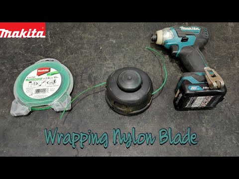 Видео: Как обернуть нейлоновым лезвием кусторез или газонокосилку Makita