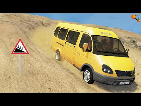 Видео: МАРШРУТ СМЕРТИ! ОПАСНЫЙ СПУСК НА ПАССАЖИРСКОЙ ГАЗЕЛИ | BeamNG.drive