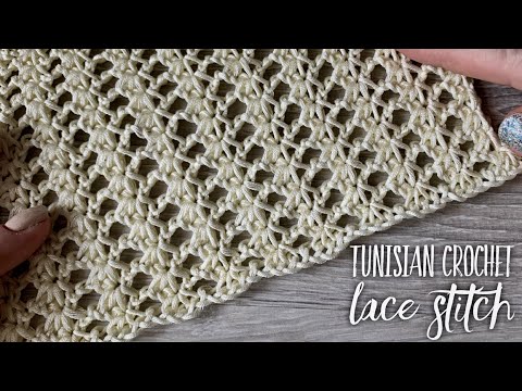 Видео: Да, это КРЮЧОК! Простой ажур: ТУНИССКОЕ вязание / Tunisian Crochet LACE Stitch