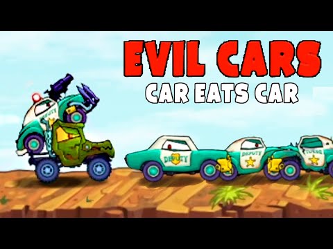Видео: Сколько Уровней Сможет Пройти Самая Слабая Тачка без Прокачки в Car Eats Car 3 Evil Cars на ПК