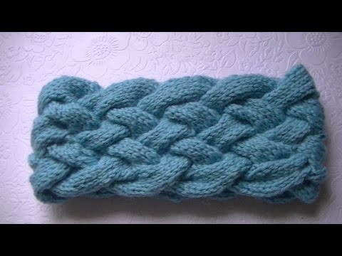 Видео: Вязание повязки  на голову узором плетенка.Crochet headband braid pattern.
