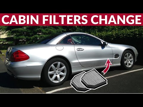 Видео: Как заменить салонные фильтры (фильтры пыльцы, пылевые фильтры, угольные фильтры) - Mercedes SL (...