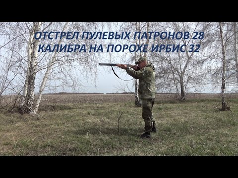 Видео: Отстрел пулевых патронов из ТОЗ - 34 - 28 на порохе ИРБИС 32.