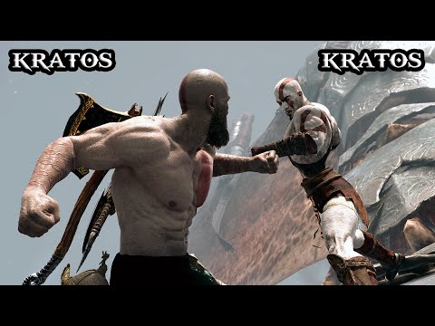 Видео: God of War: Старый Кратос против Молодого Кратоса. Мод «Битва драконов». Кратос побеждает себя пр...