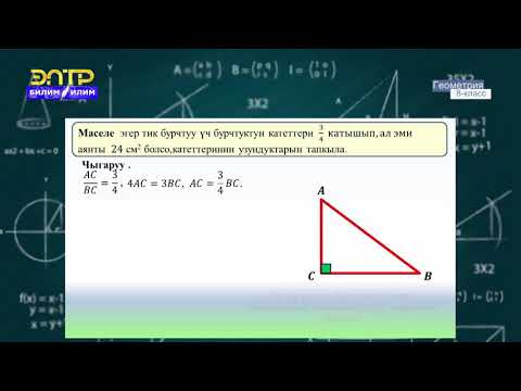Видео: 8-класс | Геометрия | Үч бурчтуктун аянты  трапециянын аянты