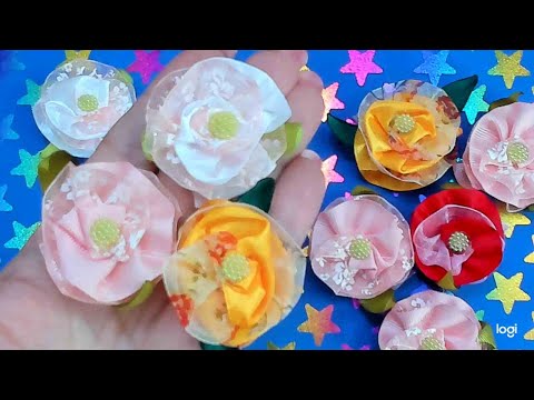 Видео: DIY/МК  Как сделать цветочки из лент шириною 2.5см новым способом. Flowers from ribbons in a new way