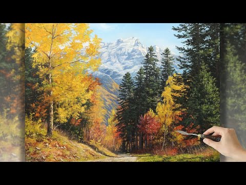 Видео: Acrylic Painting "Autumn Inspiration" by Maria Yushkevich |  Живопись акрилом, осенний пейзаж.