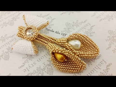 Видео: Брошь из бисера Каллы. 1 часть. Brooch from beads Callas