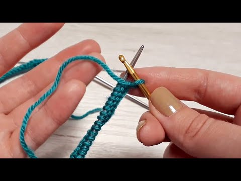 Видео: Набор петель крючком для открытого наборного края. Мастер-класс. Вязание спицами
