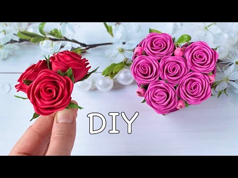 Видео: Розы из фоамирана Простой способ Без шаблонов За 5 минут DIY Rose Flower Foam Paper/ Flores de foami