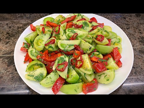Видео: Хрустящие пикантные ЛОМТИКИ ЗЕЛЁНЫХ ПОМИДОРОВ. Эту закуску можно есть сразу или заготовить на зиму
