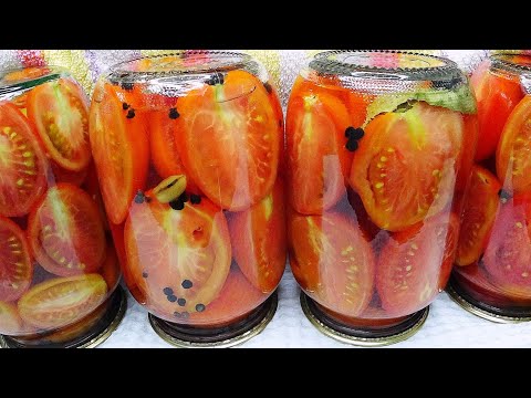 Видео: помидорные половинки в сладкой заливке
