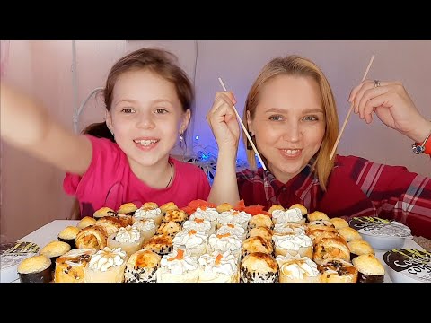 Видео: Мукбанг/Роллы🍣/Rolls, Sushi/Mukbang/Много комментариев, Приветы,Опять не снимали😔потом расскажу