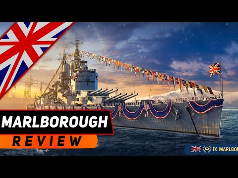 Видео: ЛИНКОР MARLBOROUGH! 16 БРИТАНСКИХ ФУГАСОВ! ОБЗОР