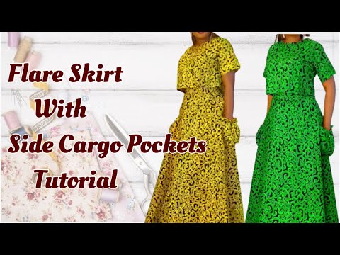Видео: КАК КРОМИТЬ И СШИТЬ ЮБКУ-КЛЁШ С БОКОВЫМ КАРМАНОМ-КАРГО