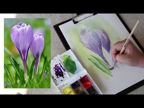 Видео: Как рисовать цветы акварелью.