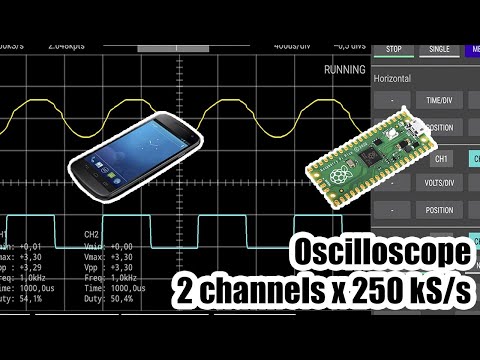 Видео: Осциллограф из Raspberry Pi Pico. 2 канала. 500 kS/s