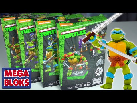 Видео: Leonardo, Raphael, Michelangelo, Donatello - TMNT Collectors от Mega Bloks