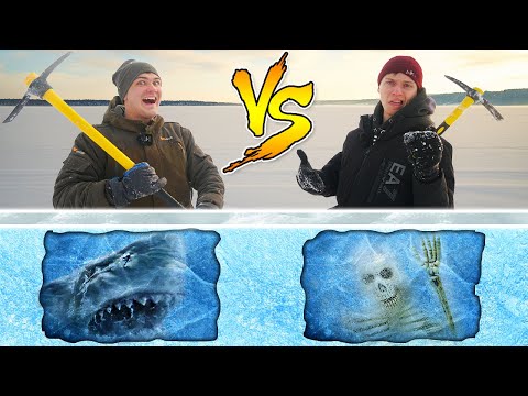 Видео: Находки во льдах за 1$ VS 1000$. Кто найдет больше жутких и опасных находок подо льдом?