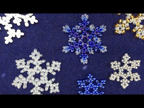 Видео: Снежинка из бисера. Мастер-класс для начинающих. БОЛЬШАЯ снежинка.