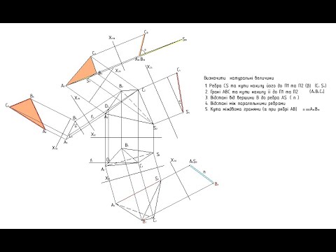 Видео: Метричні задачі. Приклад розв'язання. Нарисна геометрія