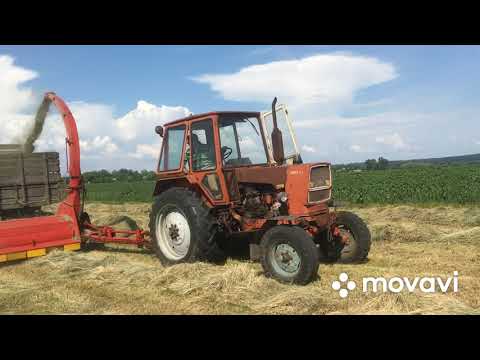 Видео: Сбор  сена на тракторе ЮМЗ 6АКЛ с Рось-2 и прицеп 2птс-4