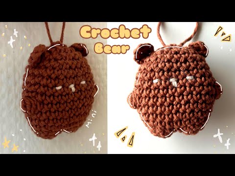Видео: Crochet mini bear 🐻 // Брелок мини мишка 🐻крючком
