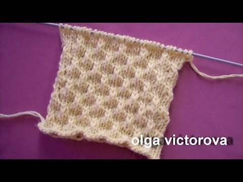 Видео: Объемный рельефный узор 395 Вязание спицами