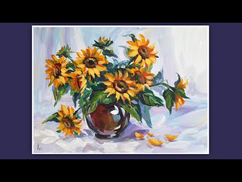 Видео: КАК НАРИСОВАТЬ ПОДСОЛНУХИ ГУАШЬЮ.🌻 РИСУЕМ ПОДСОЛНУХИ. ПОДСОЛНУХИ ГУАШЬЮ ПРОСТО. УРОКИ РИСОВАНИЯ