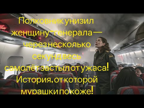 Видео: Полковник унизил женщину-генерала — через несколько секунд весь самолёт застыл от ужаса! История,