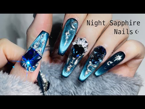 Видео: Сапфировые ногти в глубокой ночи 🌘 Быстрое гелевое наращивание | ASMR