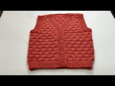 Видео: Детский жилет спицами на рост 68 см. Подробный МК. #жилетспицами #детскаяжилетка #безрукавка