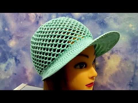 Видео: ЛЕТНЯЯ, АЖУРНАЯ КЕПОЧКА КРЮЧКОМ.  Кепка летняя для начинающих.