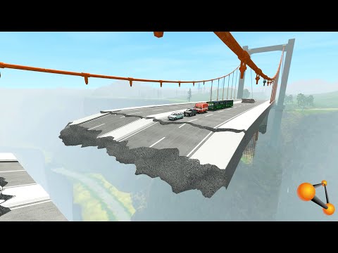 Видео: МОСТ В БЕЗДНУ! ВОДИТЕЛИ ЗАСТРЯЛИ НА РАЗРУШЕННОМ МОСТУ | BeamNG.drive