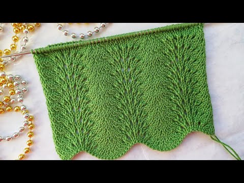Видео: Красивый и очень простой ажурный узор "Павлиний хвост"🦚💚/Beautiful openwork pattern "Peacock tail"