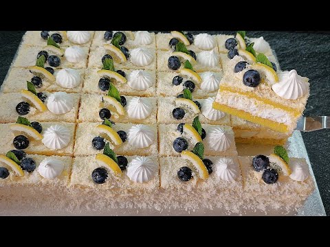 Видео: Самые вкусные БЕЗЕЙНО-ЛИМОННЫЕ нарезные пирожные СВЕЖЕСТЬ! Бюджетно! Нежнейшие, тают во рту!