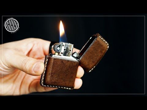 Видео: [Leather Craft] Мокрый литьевой кожаный чехол зажигалка Zippo