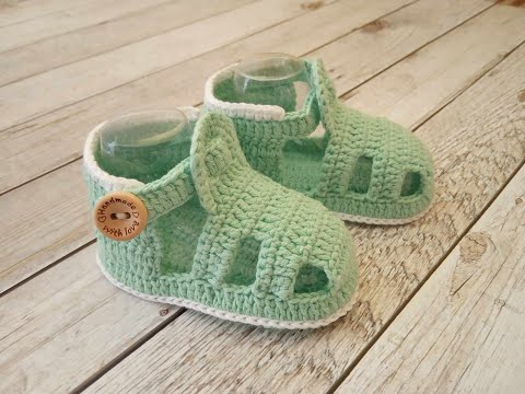 Видео: МК детские пинетки сандалики / baby booties crochet