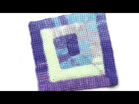 Видео: Плед тунисским вязанием 5 петель   Plaid Tunisian knitting 5 loops