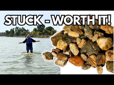 Видео: Застрял на гравийной отмели! Тяжёлый старт: поиски речных камней привели к прекрасным агатам, яшм...