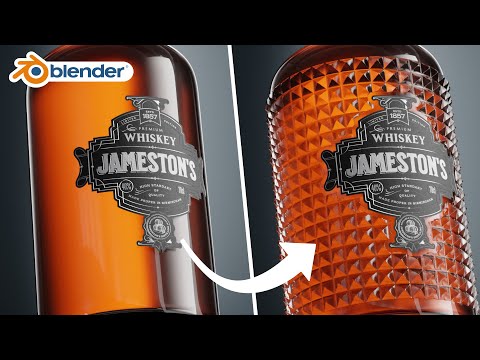 Видео: Создание детализированных бутылок с использованием карт смещения в Photoshop для Blender