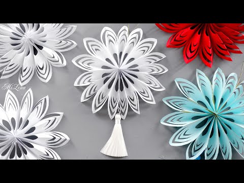 Видео: ОБЪЕМНАЯ СНЕЖИНКА ИЗ БУМАГИ ❄️быстро и просто ❄️  3D PAPER SNOWFLAKE ❄️