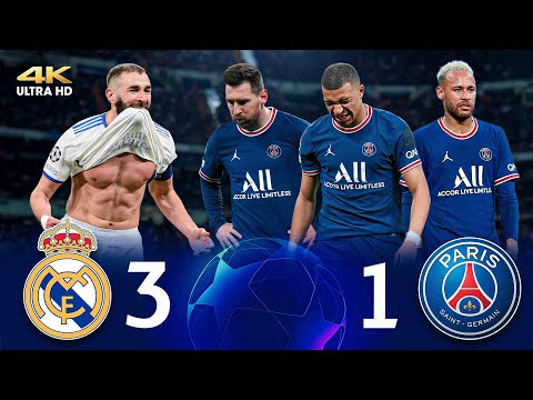 Видео: 🔥 Бензема уничтожил ПСЖ хет-триком 🤯⚽ Пали Месси, Неймар и Мбаппе ❯ Реал (3-1) ПСЖ ● 4K