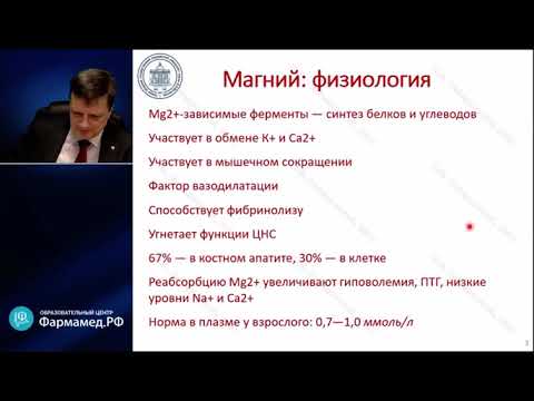 Видео: Физиология и нарушения баланса магния и хлора Лебединский К.М.